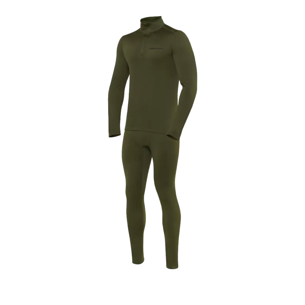 Термобелье Цельный комплект Finntrail Thermo Zip 6306 Мужской (2XL, Хаки)